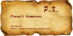 Ponert Kemenes névjegykártya